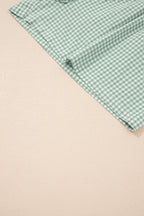 Contrast Trim Plaid Print Plus Size Shorts