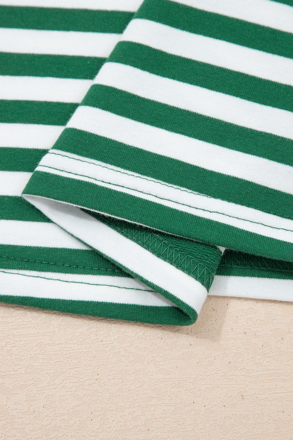 Striped Drop Shoulder Boxy Casual Terry Short Set