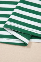 Striped Drop Shoulder Boxy Casual Terry Short Set