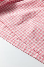 Contrast Trim Plaid Print Plus Size Shorts