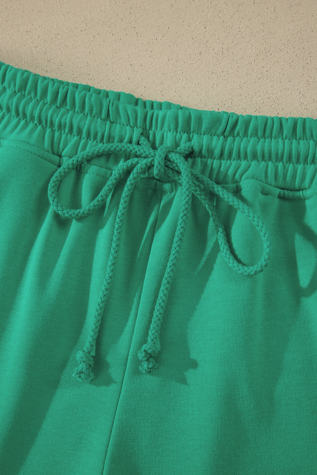 Solid Color Loose Tee Drawstring Shorts 2pcs Outfit