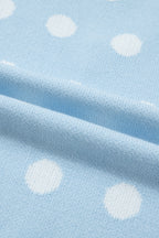 Polka Dot Puff Short Sleeve Sweater Top
