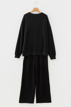 JOLLY Corded Long Sleeve Top and Pockets Pants Set