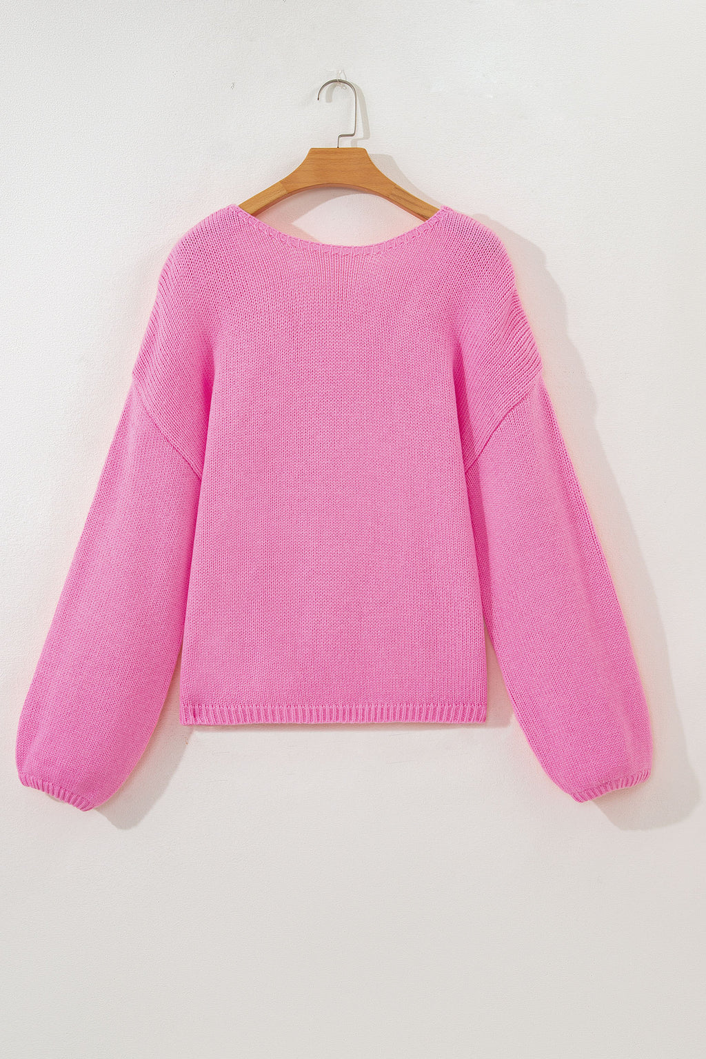 Festive Bow Backless Bubble Sleeve Sweater