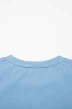Beau Blue Stars Stripes Short Puff Sleeve Top