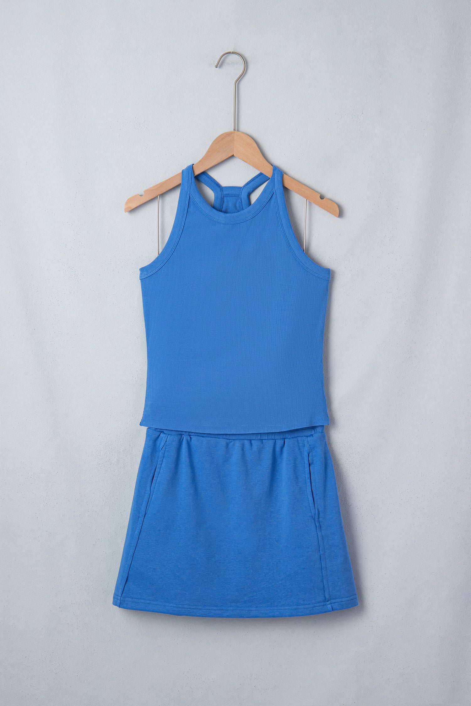 Slim Tank Top Elastic Waist Mini Skort 2pcs Outfit