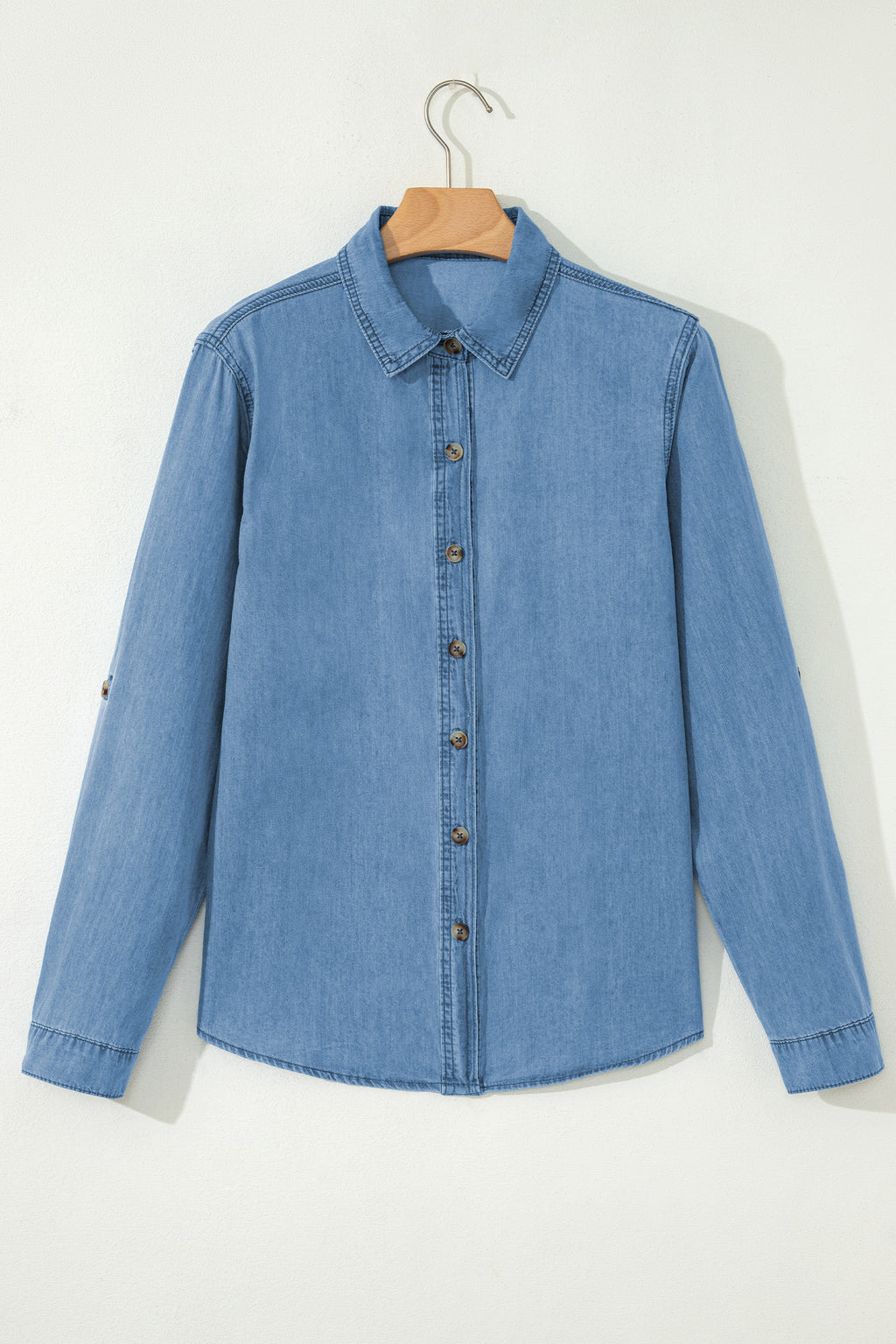 Myosotis Buttoned Down Slim Denim Shirt