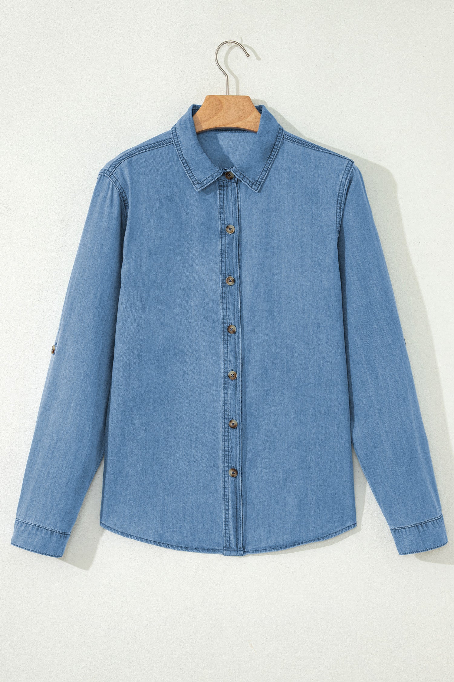 Myosotis Buttoned Down Slim Denim Shirt