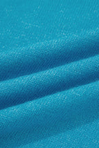 Blue Contrast Stitch Trim Knot Side Mock Neck Sweater Vest