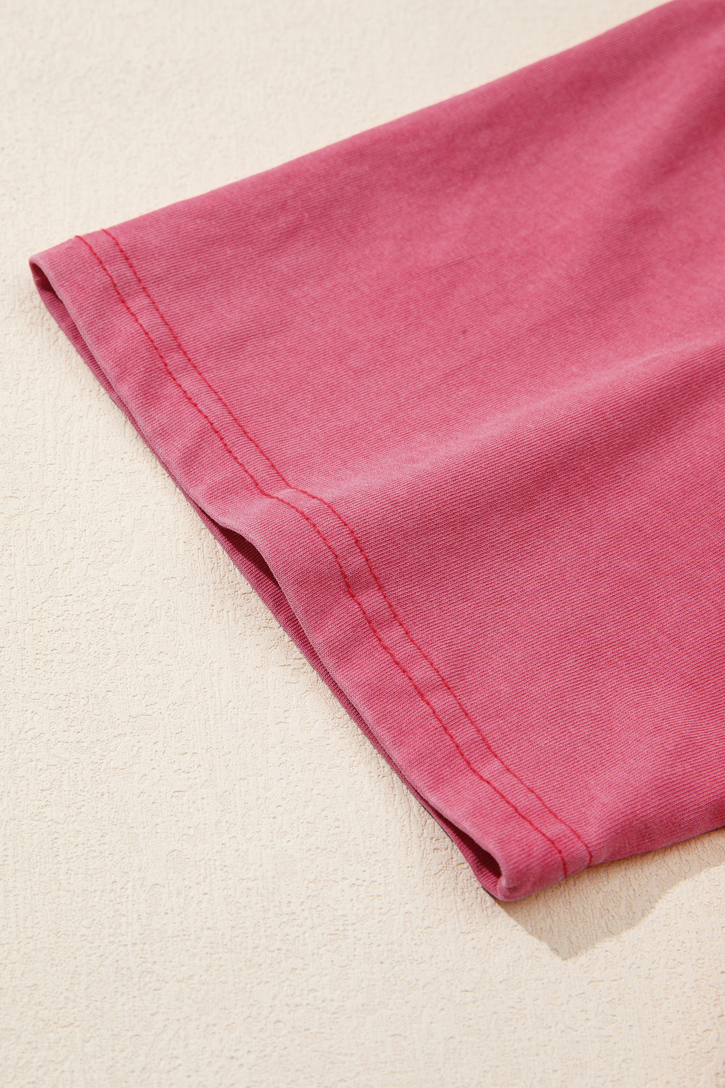Red Independence Day Star Printed Mineral Wash T Shirt