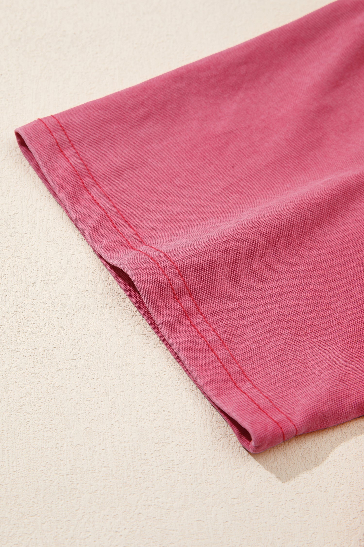 Red Independence Day Star Printed Mineral Wash T Shirt