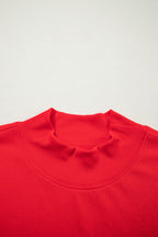 Solid Color High Neck Cap Sleeve Loose Top