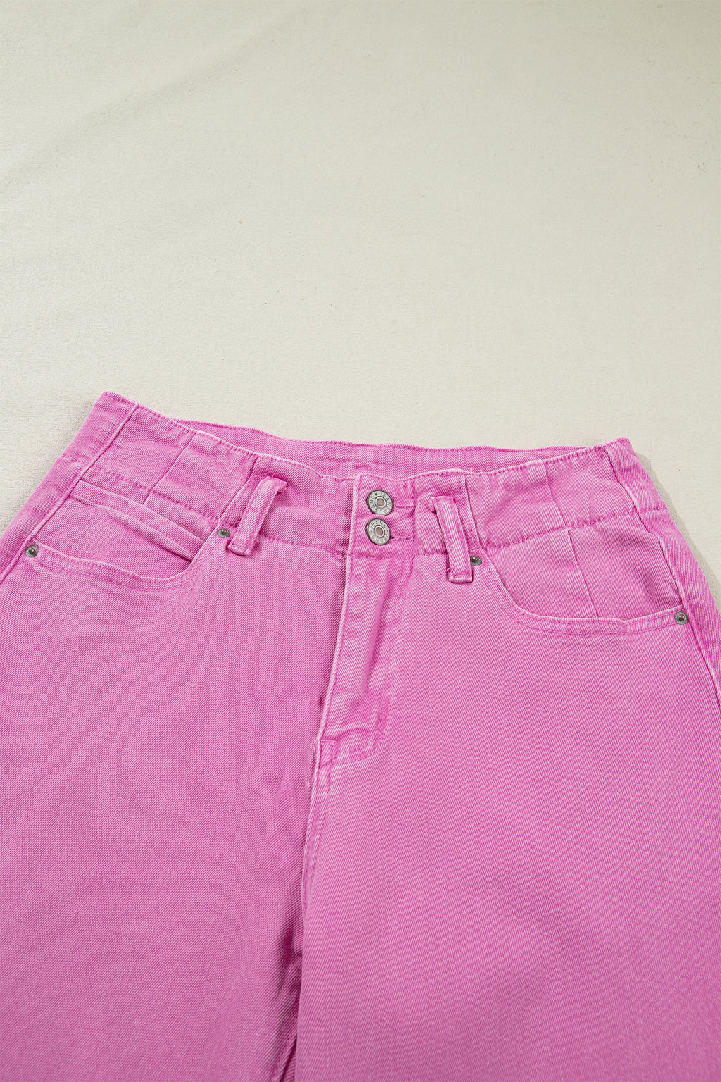 2-Button High Waist Flared Bottom Jeans
