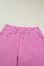 2-Button High Waist Flared Bottom Jeans