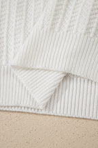 White Lets Play Rugby Pattern Textured Knit Casual Shift Sweater Vest
