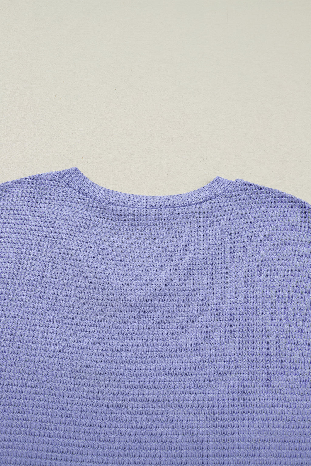 Wisteria Waffle V Neck Short Sleeve Knit Top