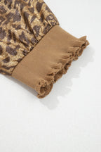 Gold Half Sleeve Metallic Leopard Print Blouse