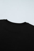 Black Casual Solid Short Sleeve Top with Metal Button Details Key Features