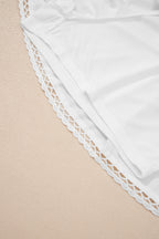 Plus Size Frilled Elastic Waist Lace Trim Boho Ruffled Shorts