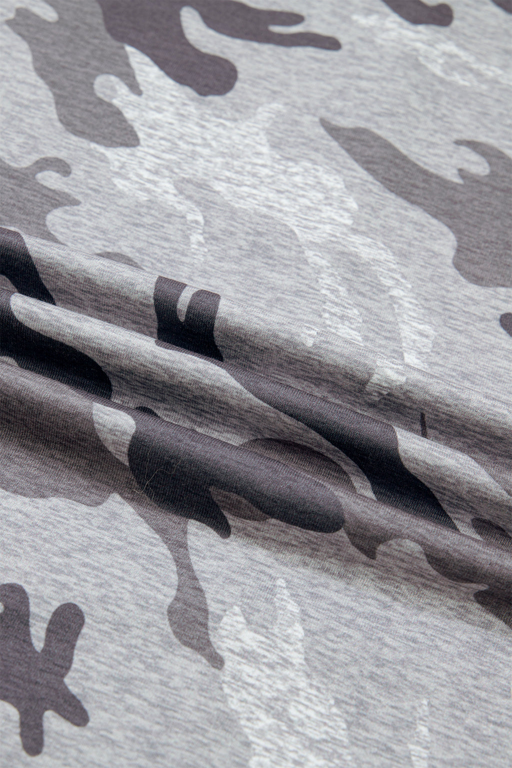 Grey Plus Size Camo Print Casual T Shirt
