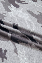 Grey Plus Size Camo Print Casual T Shirt