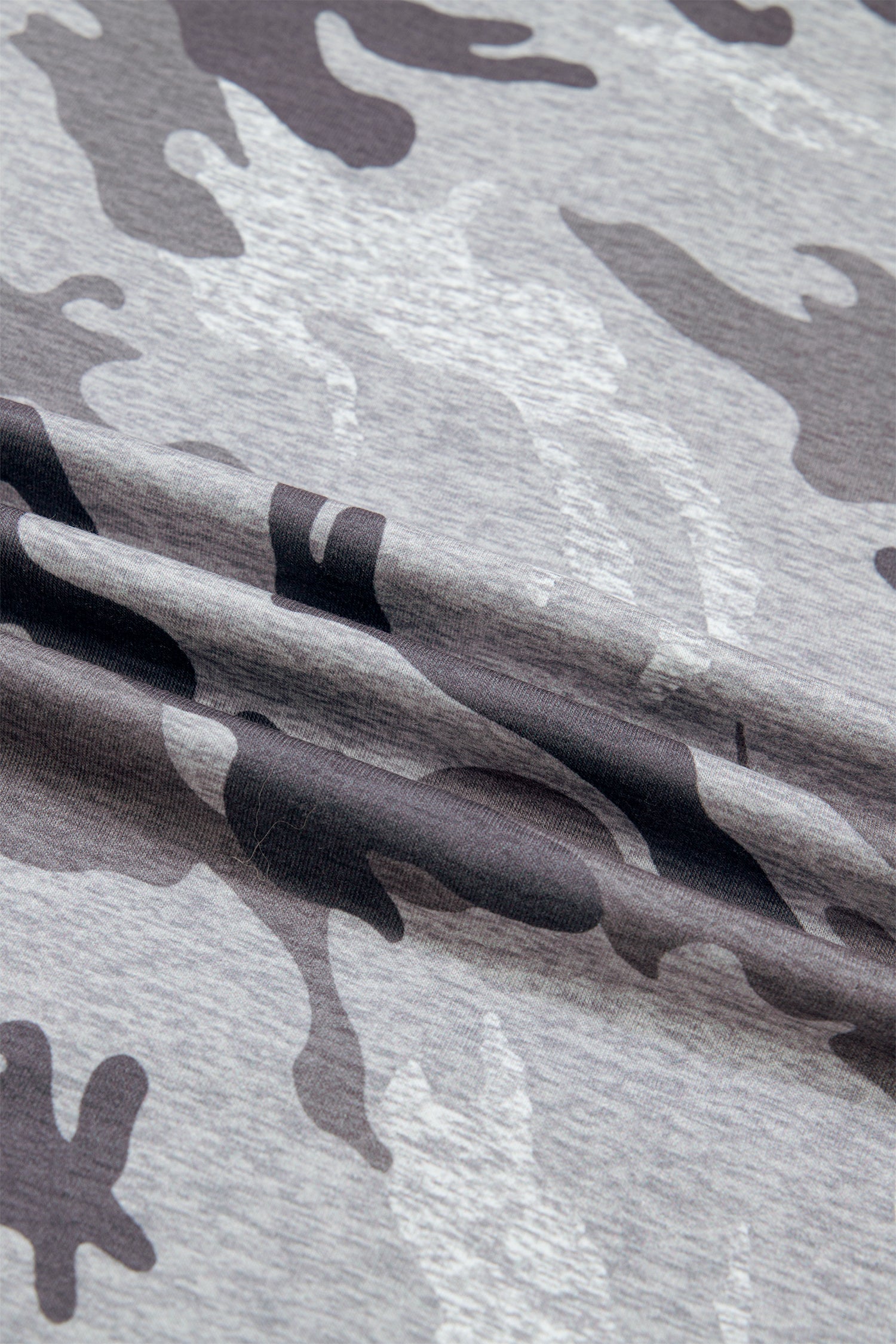 Grey Plus Size Camo Print Casual T Shirt