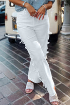 Bow Knot Side Detail Straight Leg Loose Jeans