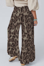 Camo Print Wide Leg Casual Pants