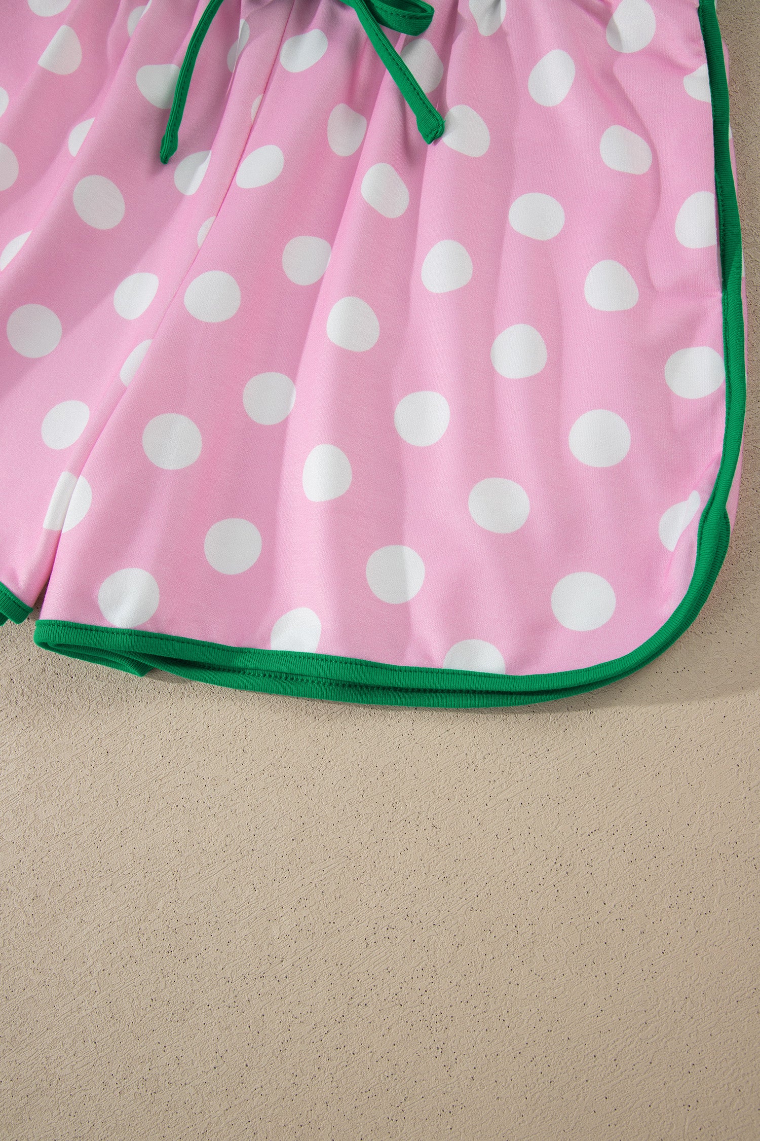Polka Dot Contrast Edge Casual Short Set
