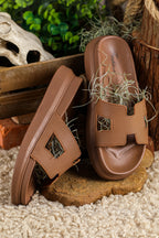 Cutout Design Open Toe Platform Slippers (Run Small, Size Up)