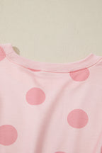 Polka Dot Printed Long Sleeve Flared Mini Dress