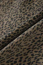 Black Leopard Print Loose Denim Shorts