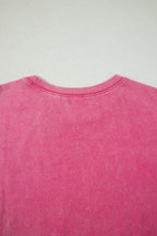 Rose Red Mineral Washed Oversized Tee