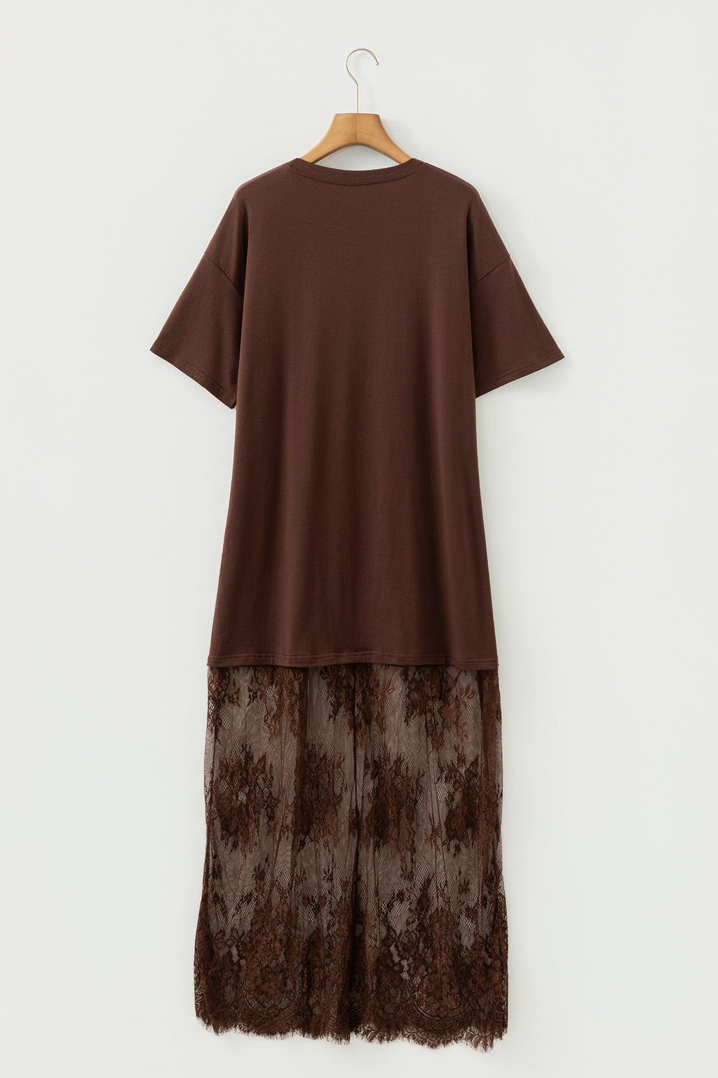 Floral Patchwork Short Sleeve T Shirt Loose Maxi Dress