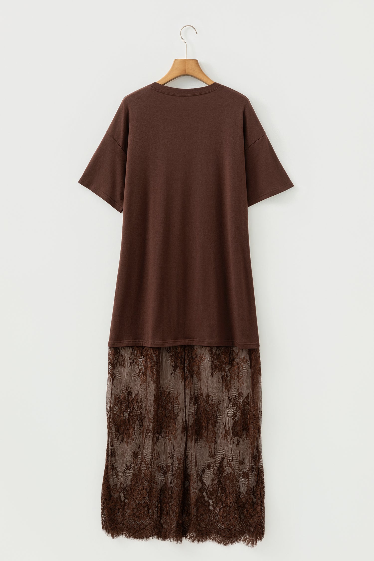 Floral Patchwork Short Sleeve T Shirt Loose Maxi Dress