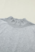 Solid Color High Neck Cap Sleeve Loose Top