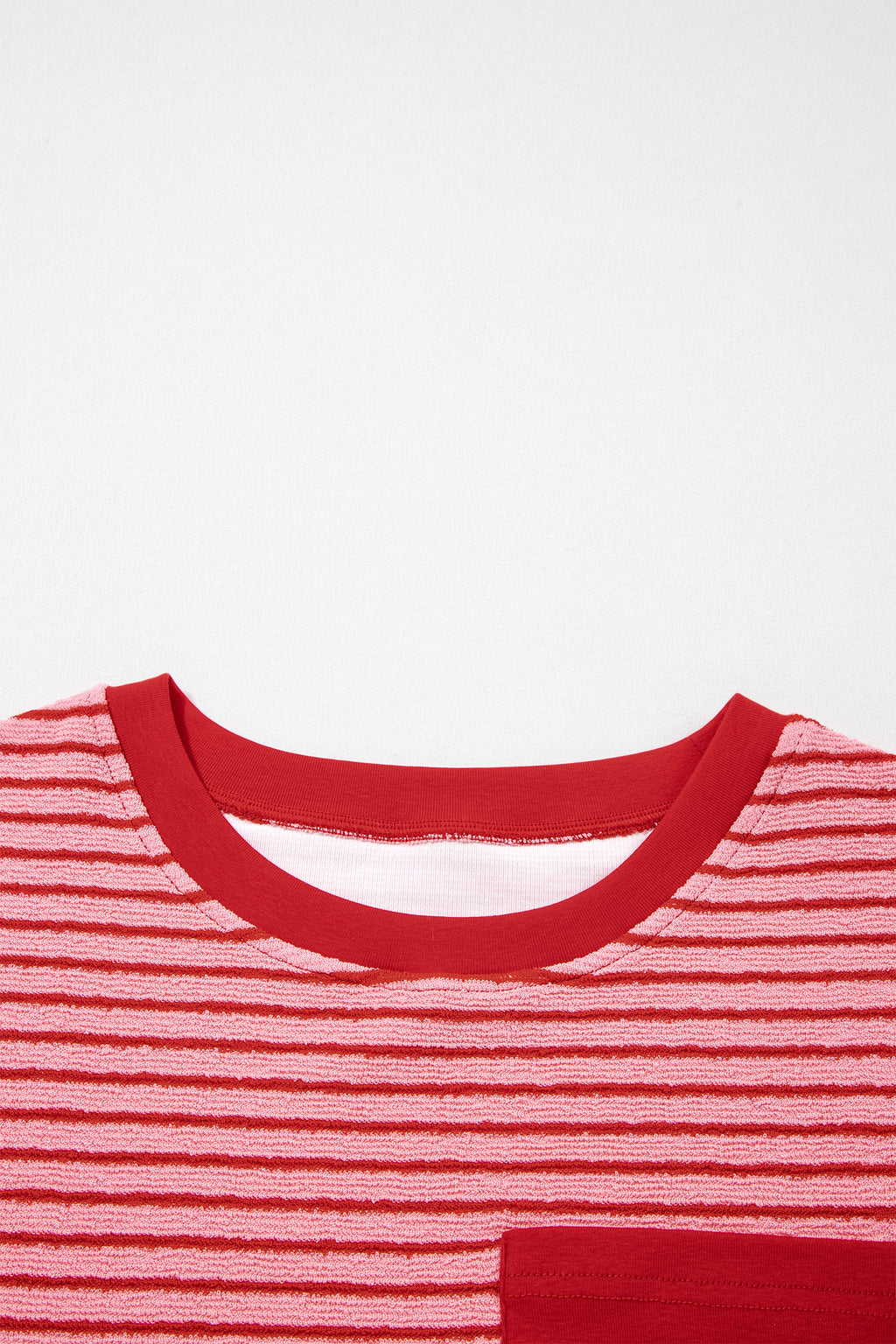 Striped Crew Neck Tee Drawstring Waist Cropped Pants Set