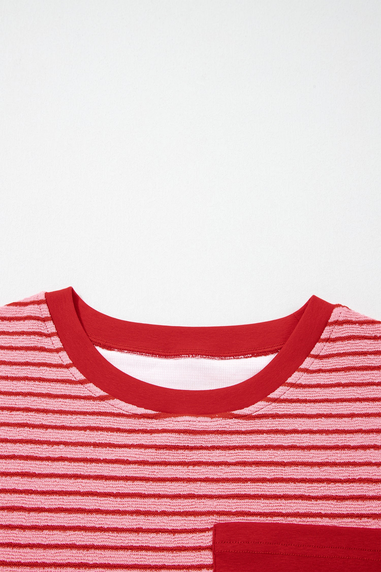 Striped Crew Neck Tee Drawstring Waist Cropped Pants Set