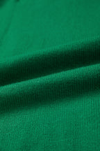 Corded Horseshoes Ribbed Trim Mock Neck Short Sleeve Sweater
