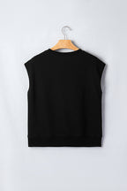Black Casual Solid Short Sleeve Top with Metal Button Details Key Features