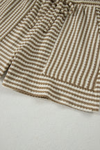 Striped Breathable Textured Knit Short 2pcs Set