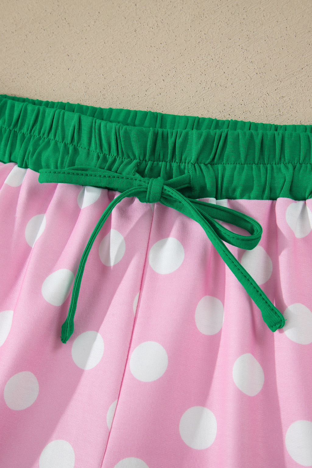 Polka Dot Contrast Edge Casual Short Set