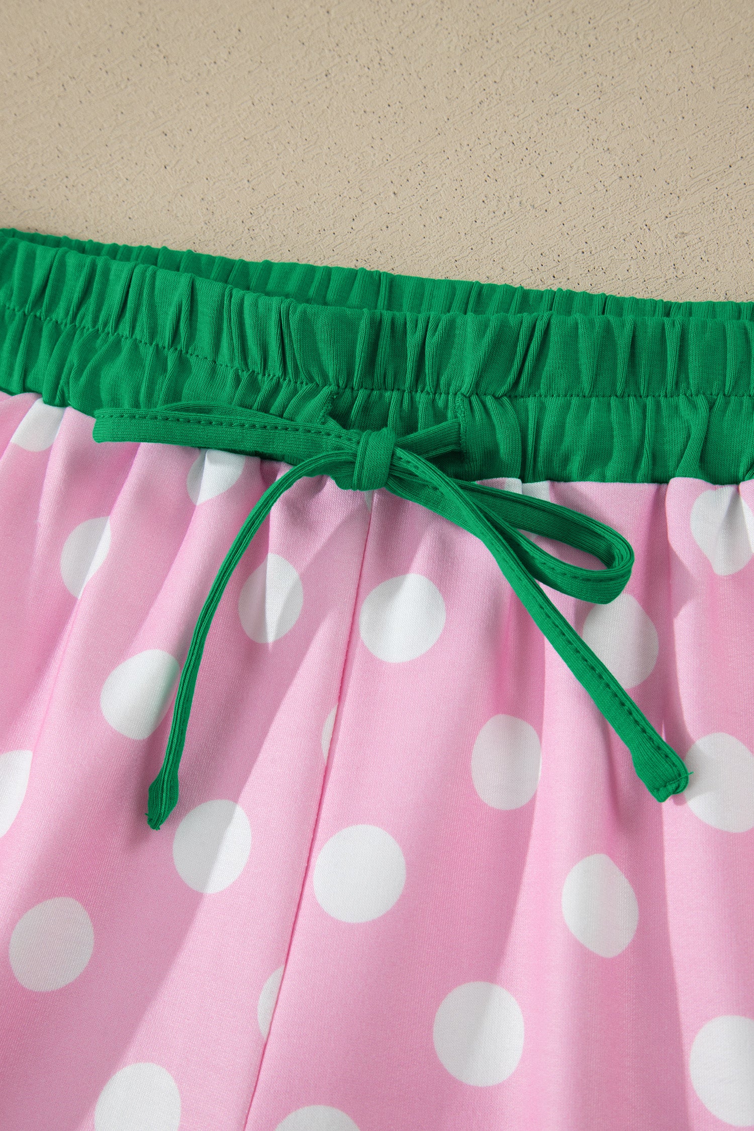 Polka Dot Contrast Edge Casual Short Set
