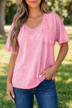 Sachet Pink Cotton Mineral Wash T Shirt