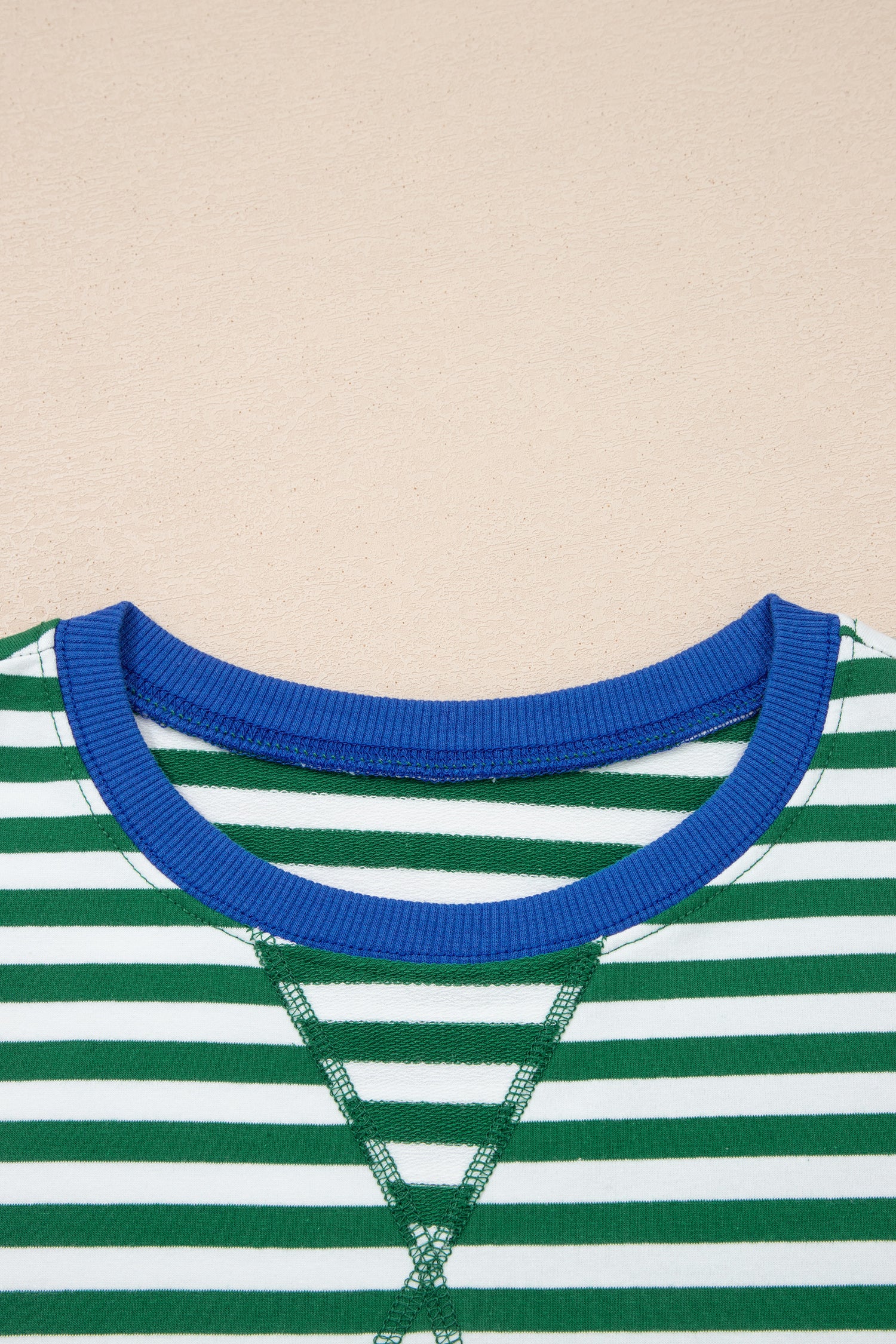 Striped Drop Shoulder Boxy Casual Terry Short Set