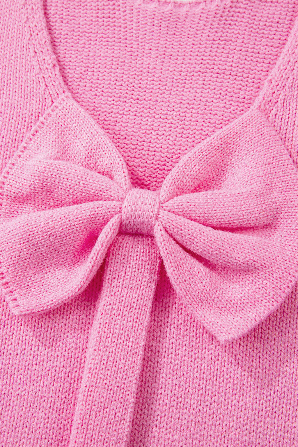 Festive Bow Backless Bubble Sleeve Sweater