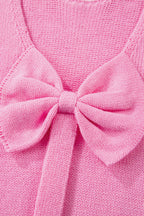 Festive Bow Backless Bubble Sleeve Sweater