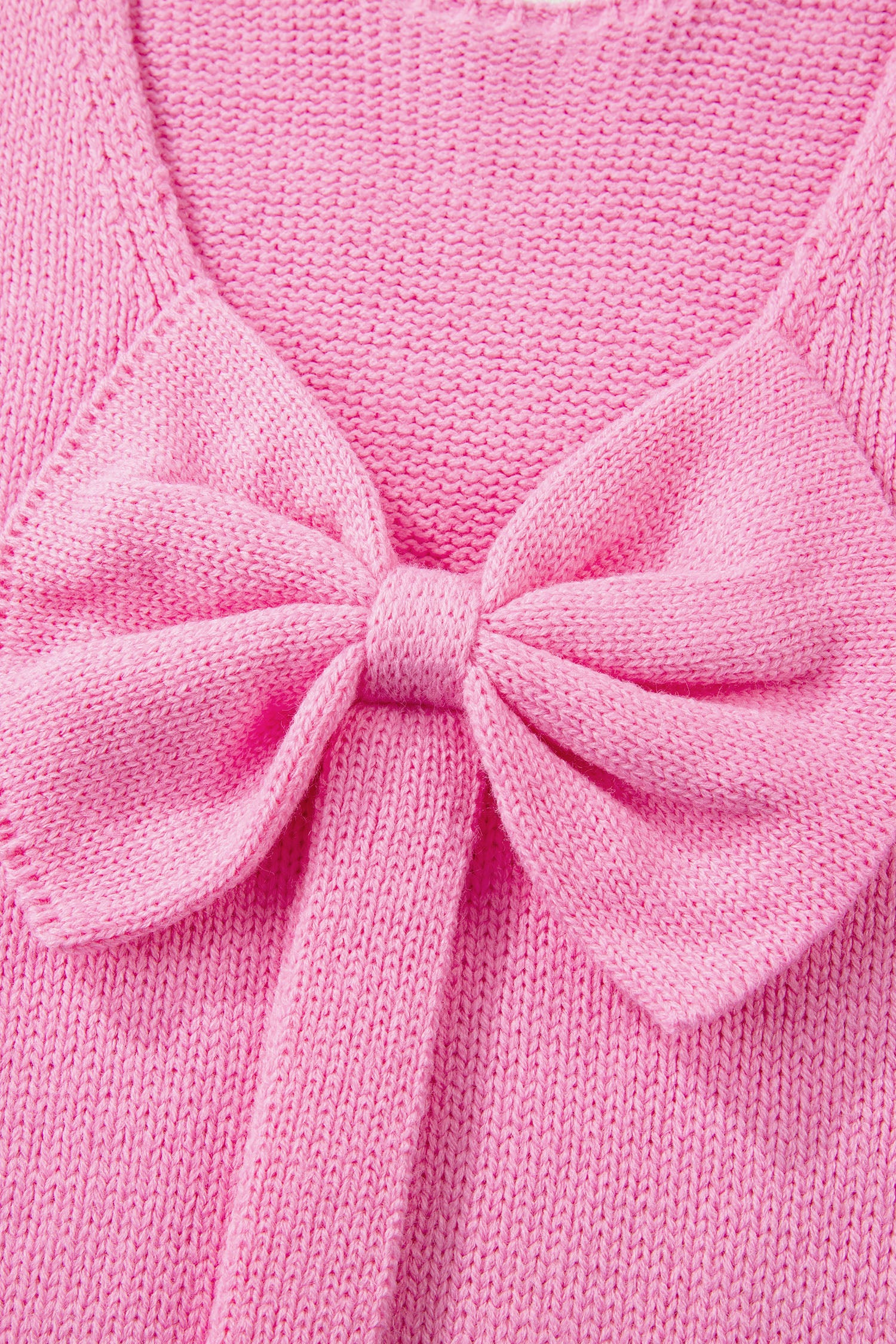 Festive Bow Backless Bubble Sleeve Sweater