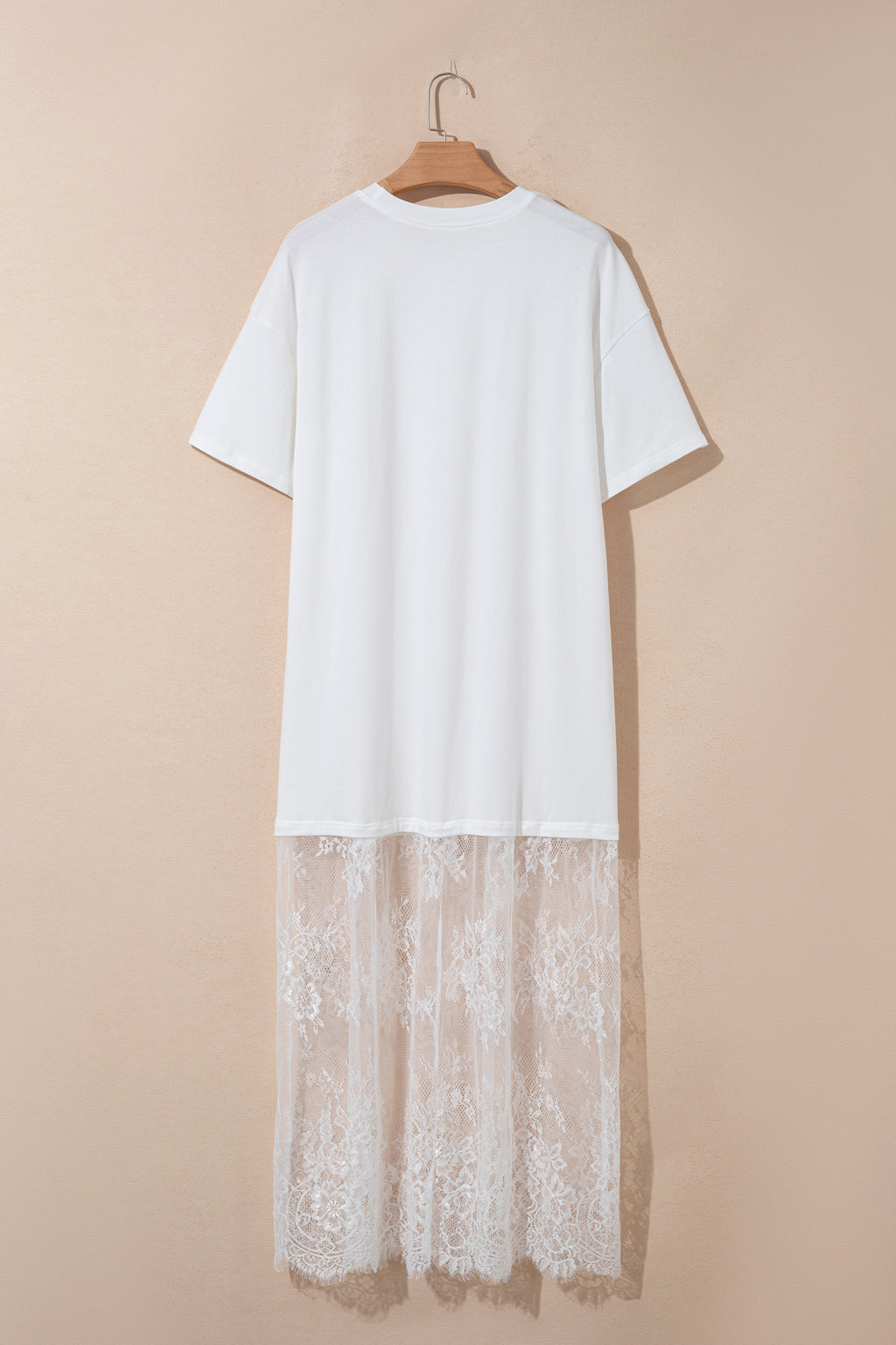 Floral Patchwork Short Sleeve T Shirt Loose Maxi Dress