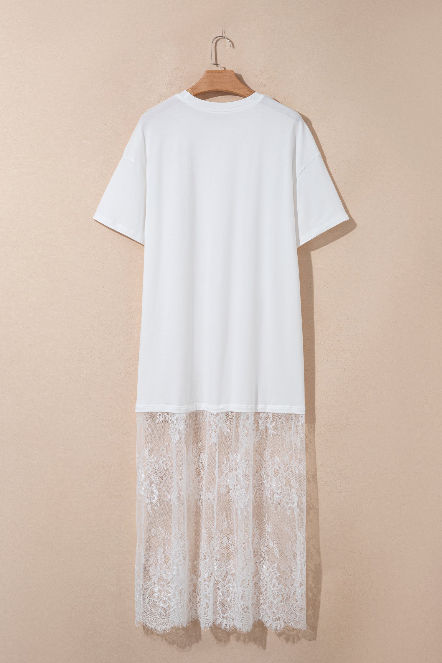 Floral Patchwork Short Sleeve T Shirt Loose Maxi Dress